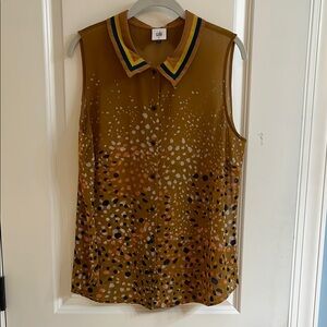 Cabi Chic Golden multi dot Sleeveless Top
